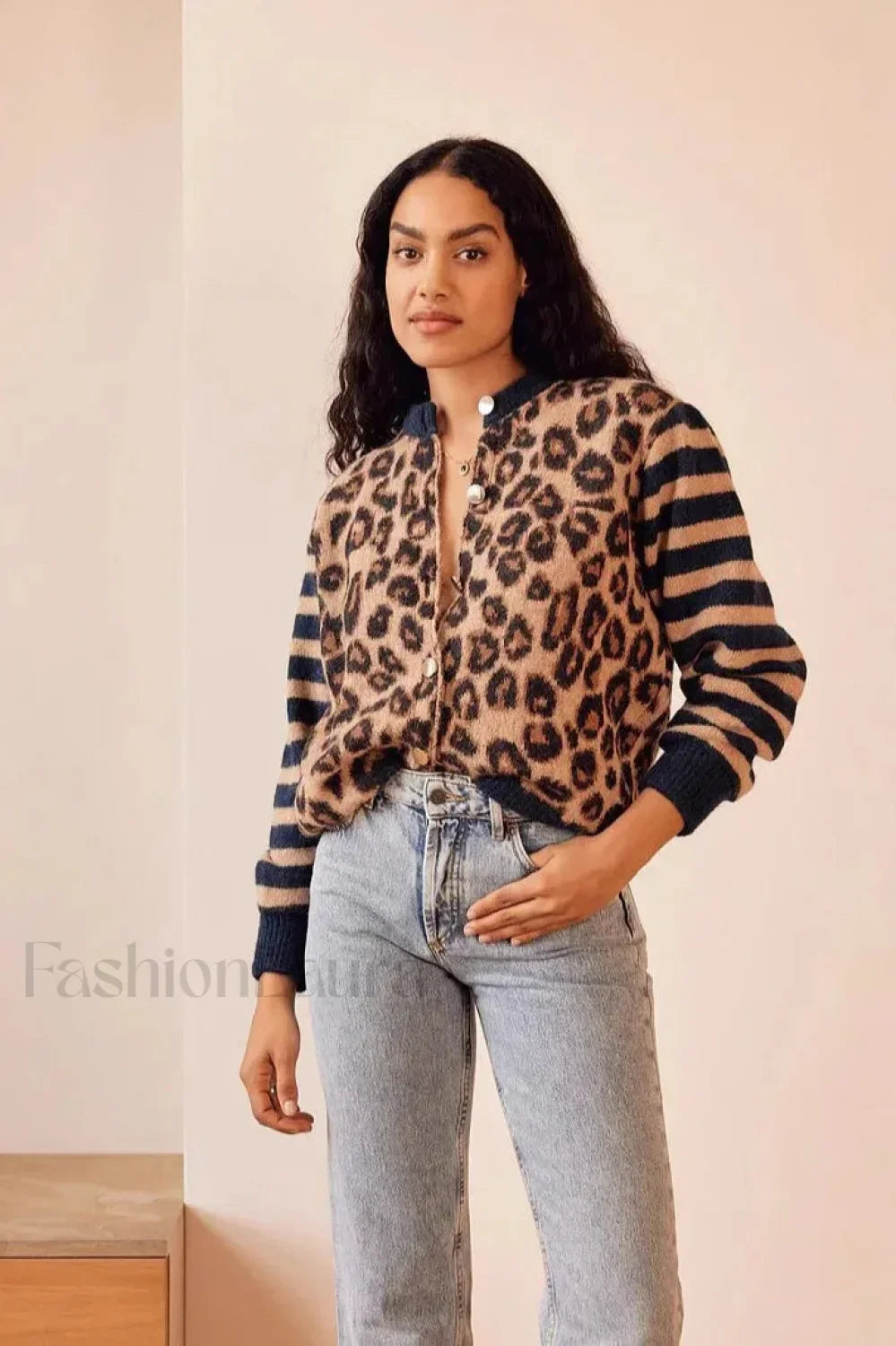 Vintage Leopard Print Knit Cardigan - view 8