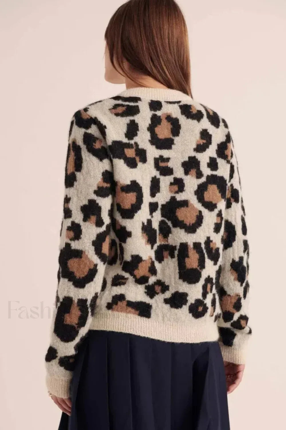 Vintage Leopard Print Knit Cardigan - view 10