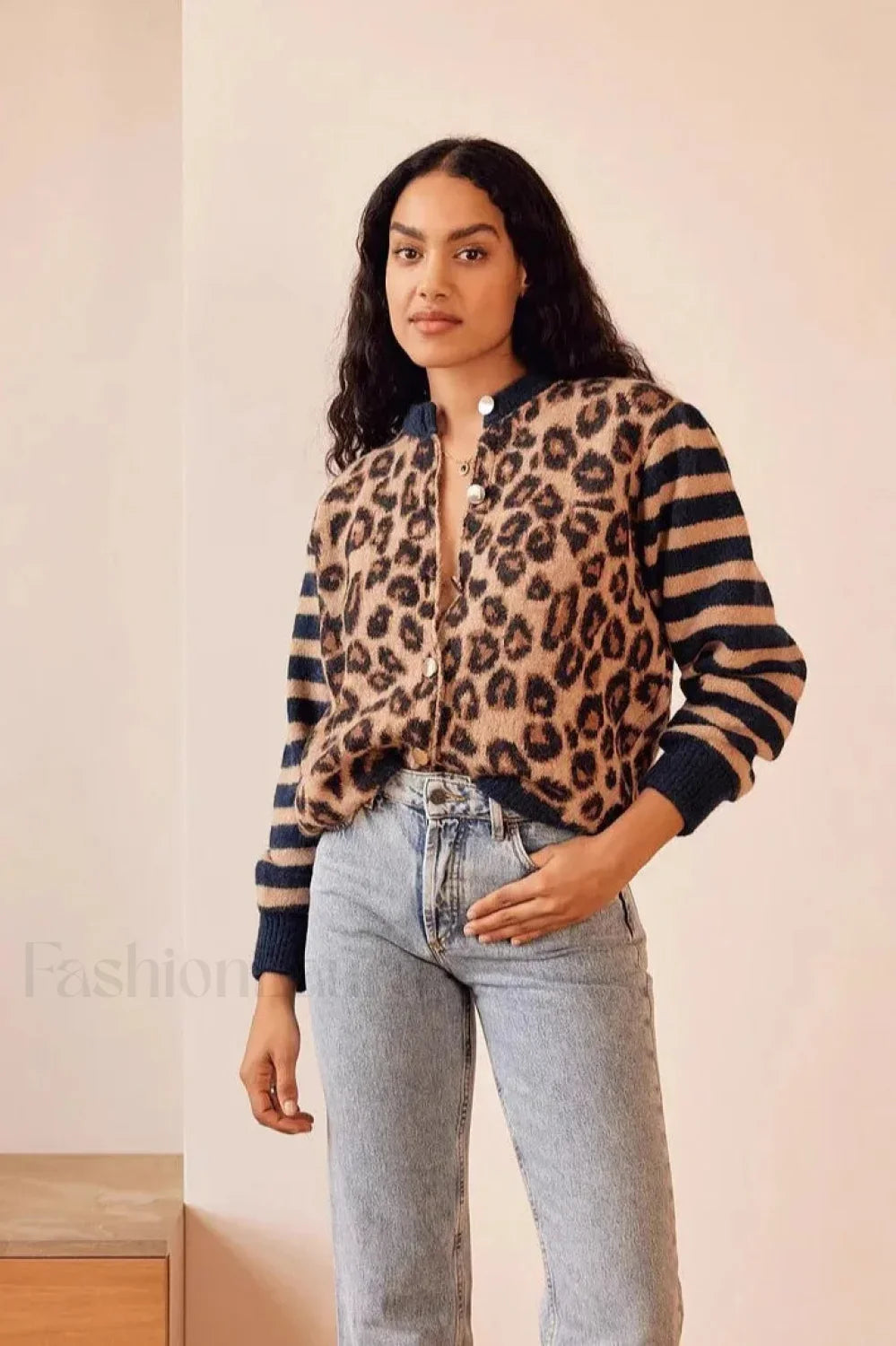 Vintage Leopard Print Knit Cardigan - view 9