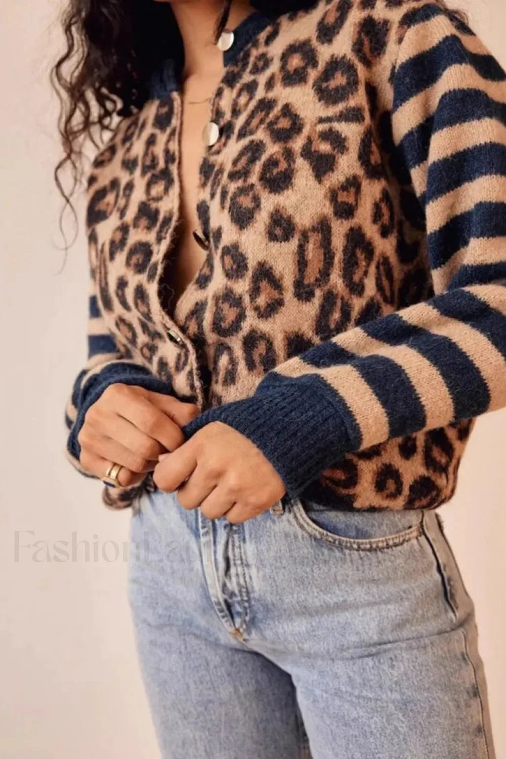 Vintage Leopard Print Knit Cardigan - view 7