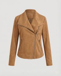 Corinna | Suede-Look Moto Jacket