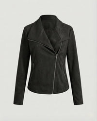 Corinna | Suede-Look Moto Jacket