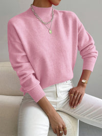 Effortless Sweaters for Women with Mock Turtleneck Relaxed Fit Long Sleeve - Susan & Anne