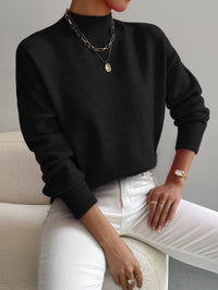 Effortless Sweaters for Women with Mock Turtleneck Relaxed Fit Long Sleeve - Susan & Anne
