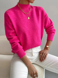 Effortless Sweaters for Women with Mock Turtleneck Relaxed Fit Long Sleeve - Susan & Anne