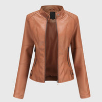 Miranda – Slim Biker Jacket with Mandarin Collar