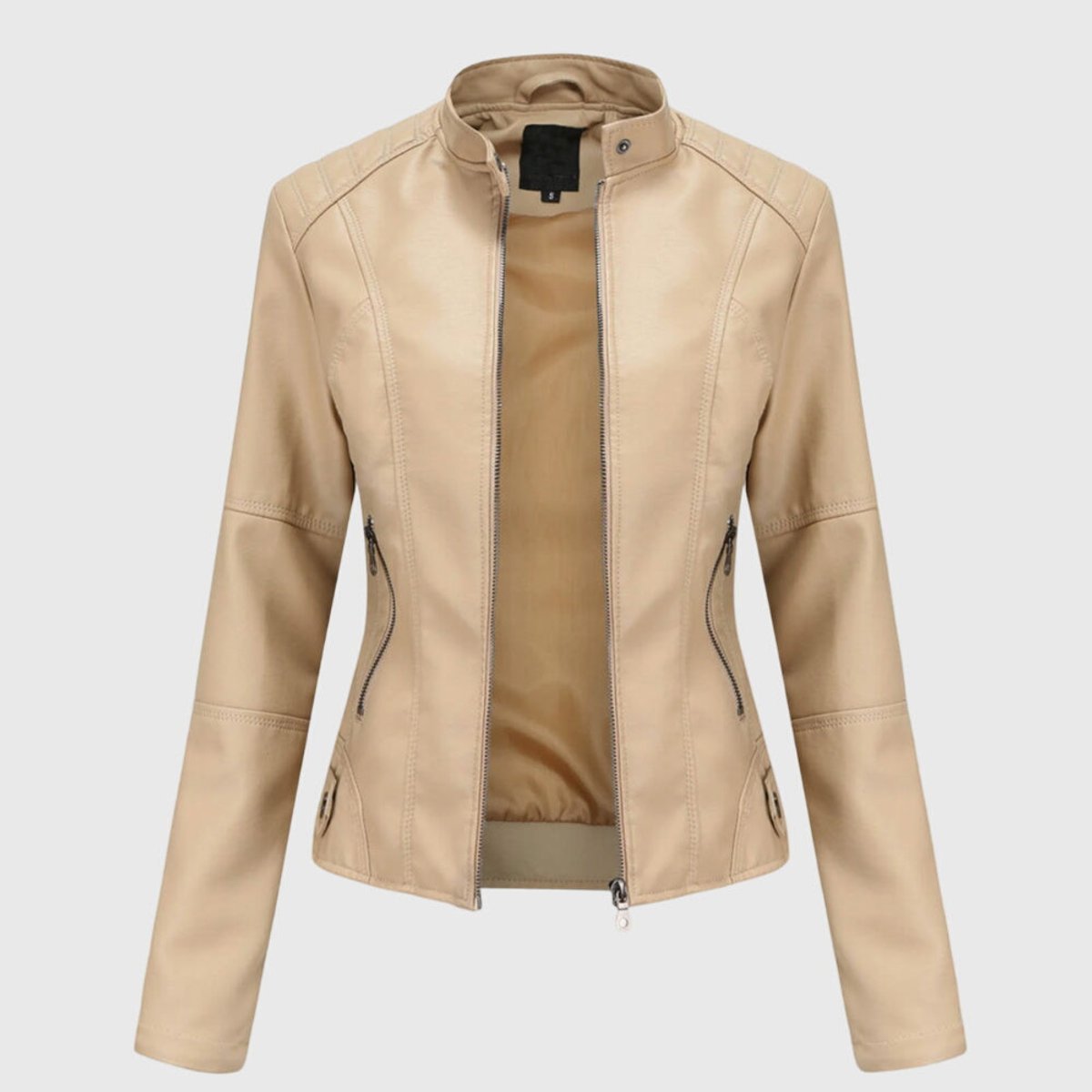 Miranda – Slim Biker Jacket with Mandarin Collar