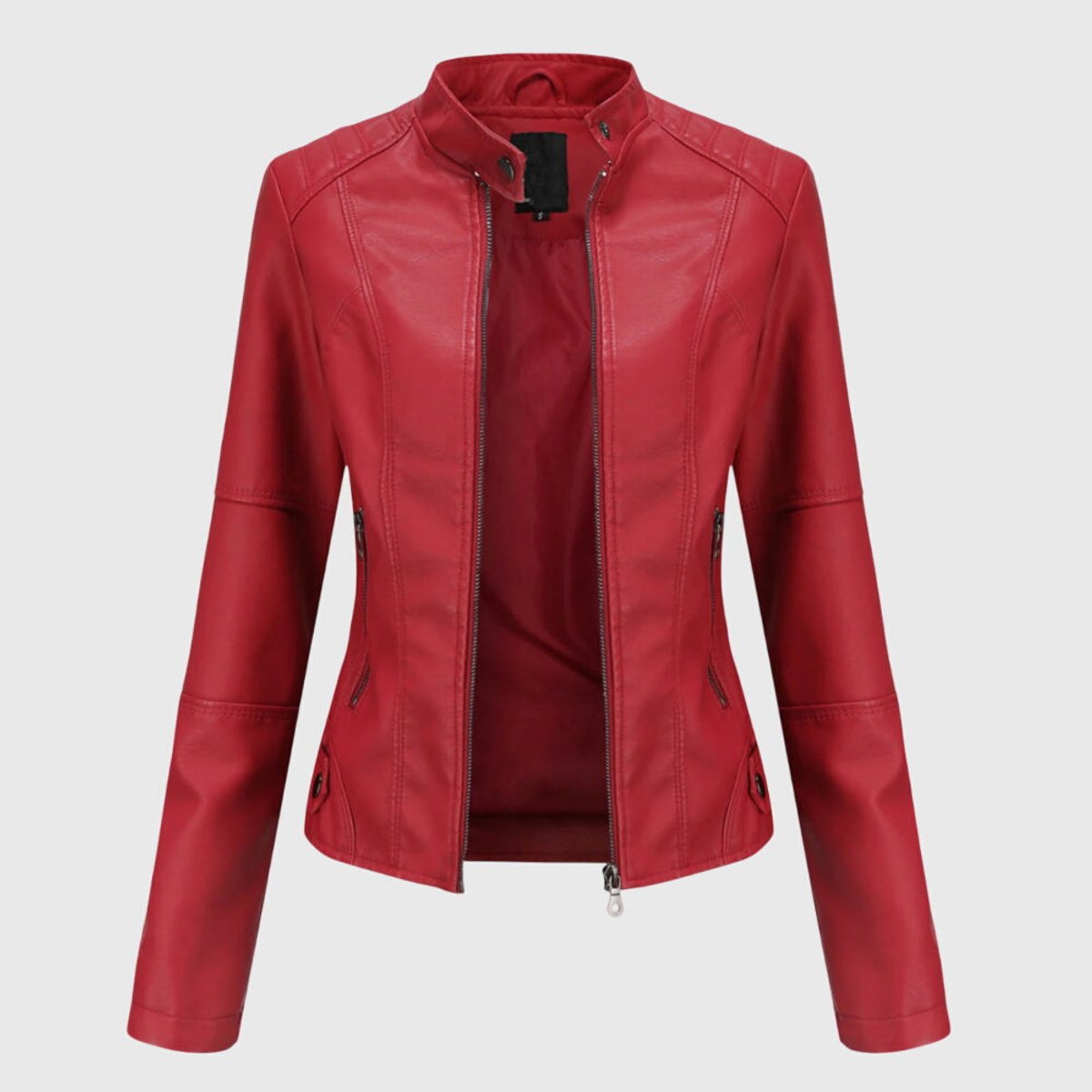 Miranda – Slim Biker Jacket with Mandarin Collar